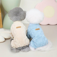 Soft Warm Dog Jumpsuit Plush Thickened Pet Clothes For Autumn And Winter
