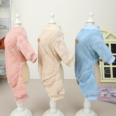 Soft Warm Dog Jumpsuit Plush Thickened Pet Clothes For Autumn And Winter