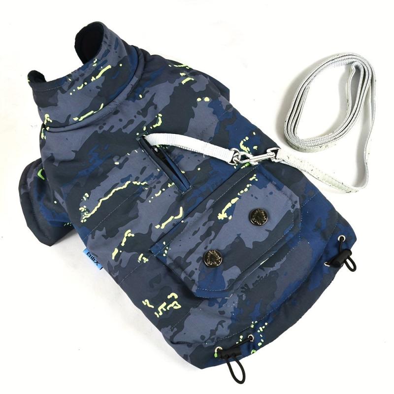 Camouflage Dog Winter Jacket Coldproof Pet Clothes with Pocket for Small Dogs