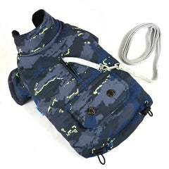Camouflage Dog Winter Jacket Coldproof Pet Clothes with Pocket for Small Dogs