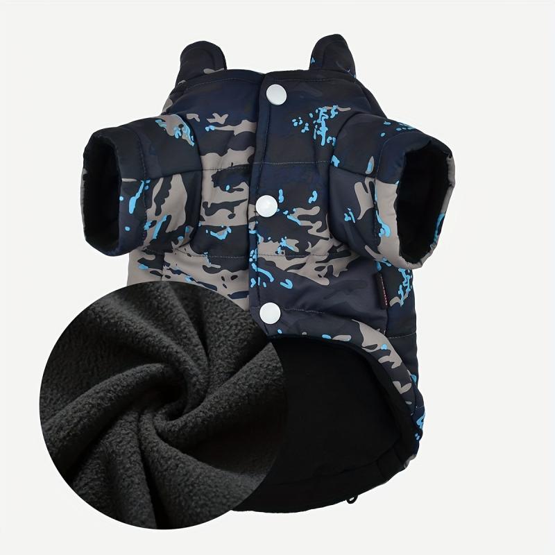 Camouflage Dog Winter Jacket Coldproof Pet Clothes with Pocket for Small Dogs