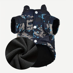 Camouflage Dog Winter Jacket Coldproof Pet Clothes with Pocket for Small Dogs