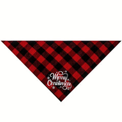 Christmas Saliva Towel Graphic Plaid Dog Scarf Pet Supplies