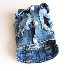 Summer Dog Clothes Jean Jacket Shirt Vest