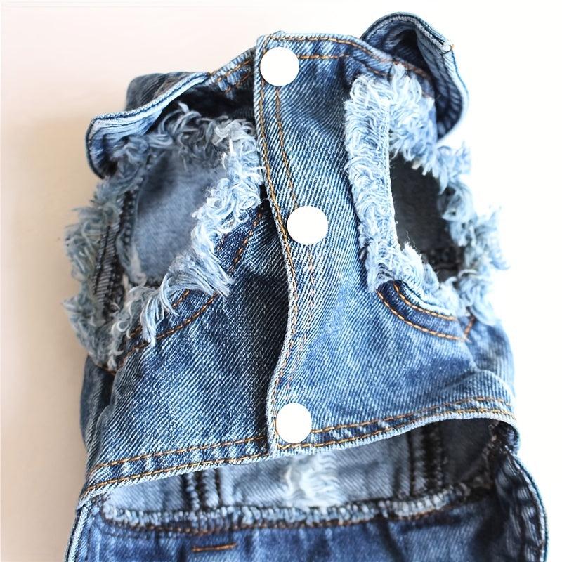 Summer Dog Clothes Jean Jacket Shirt Vest