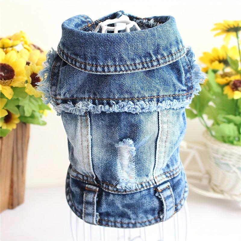 Summer Dog Clothes Jean Jacket Shirt Vest