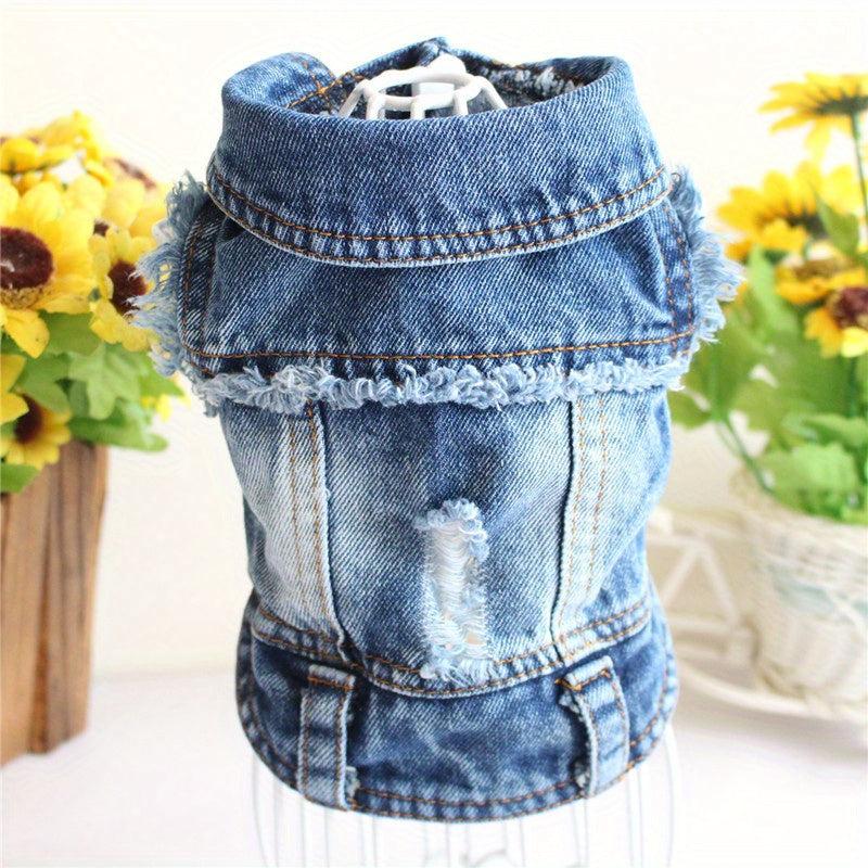 Summer Dog Clothes Jean Jacket Shirt Vest