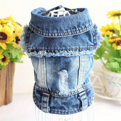 Summer Dog Clothes Jean Jacket Shirt Vest