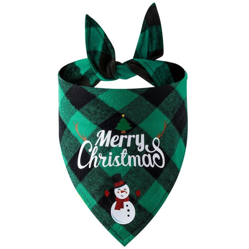 Festive Pet Check Lace Up Slobber Scarf for Christmas