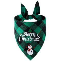 Festive Pet Check Lace Up Slobber Scarf for Christmas