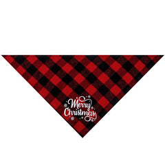 Festive Pet Check Lace Up Slobber Scarf for Christmas