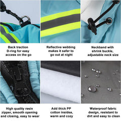 Warm Dog Padded Coat Windproof Reflective Dog Jacket Pet Clothes