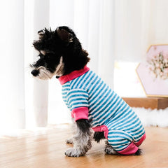 Striped Pet Pajama Jumpsuit Winter Clothes For Pets