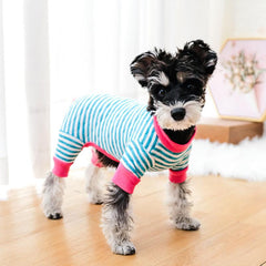 Striped Pet Pajama Jumpsuit Winter Clothes For Pets