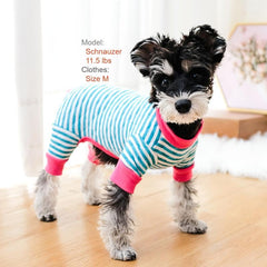 Striped Pet Pajama Jumpsuit Winter Clothes For Pets