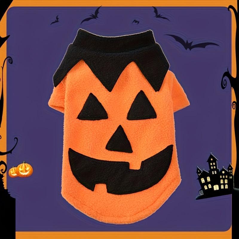 Funny Pumpkin Dog Costume for Halloween Party