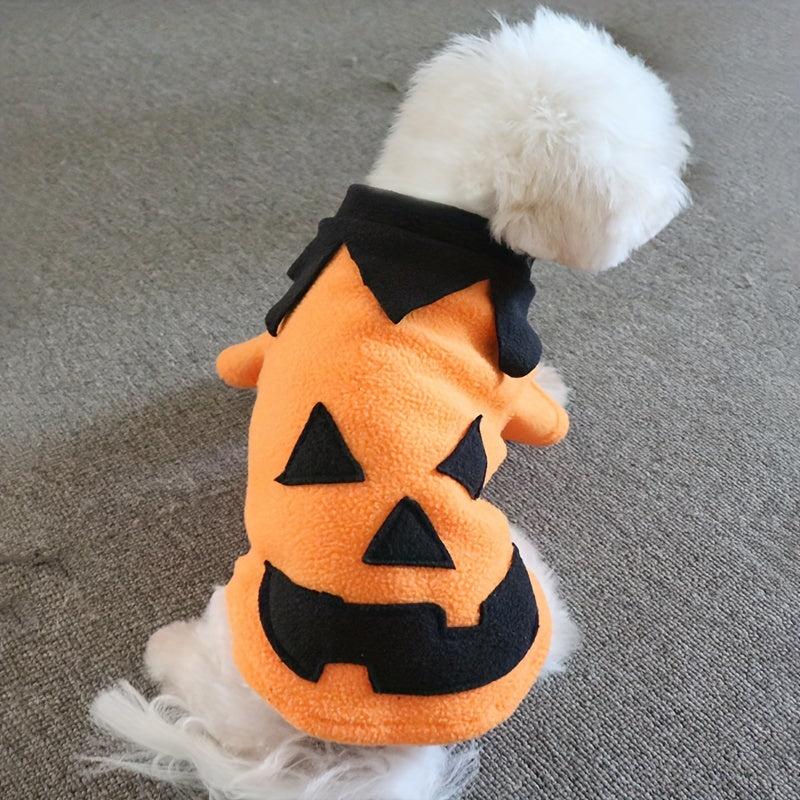 Funny Pumpkin Dog Costume for Halloween Party