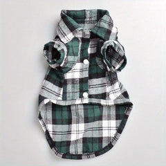 Plaid Shirt Coat for Small Pets Cozy and Stylish