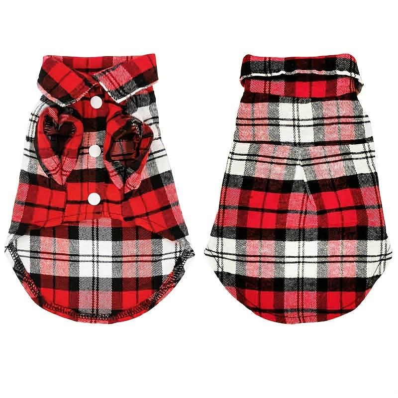 Plaid Shirt Coat for Small Pets Cozy and Stylish