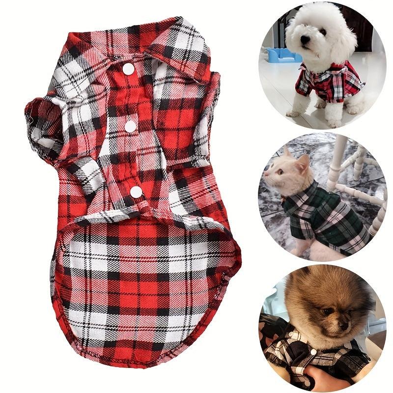 Plaid Shirt Coat for Small Pets Cozy and Stylish