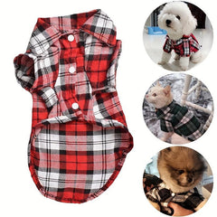 Plaid Shirt Coat for Small Pets Cozy and Stylish