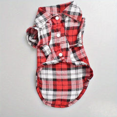 Plaid Shirt Coat for Small Pets Cozy and Stylish