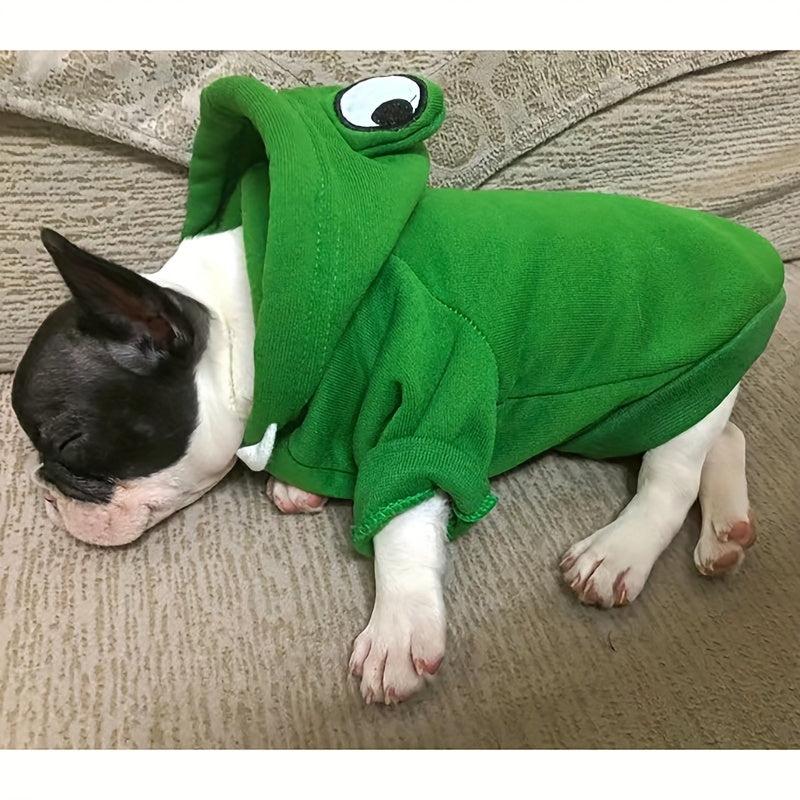 Pet Frog Shaped Cosplay Clothes Green Dog Hoodie XS XXL