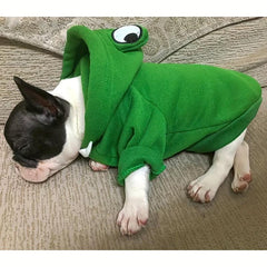 Pet Frog Shaped Cosplay Clothes Green Dog Hoodie XS XXL