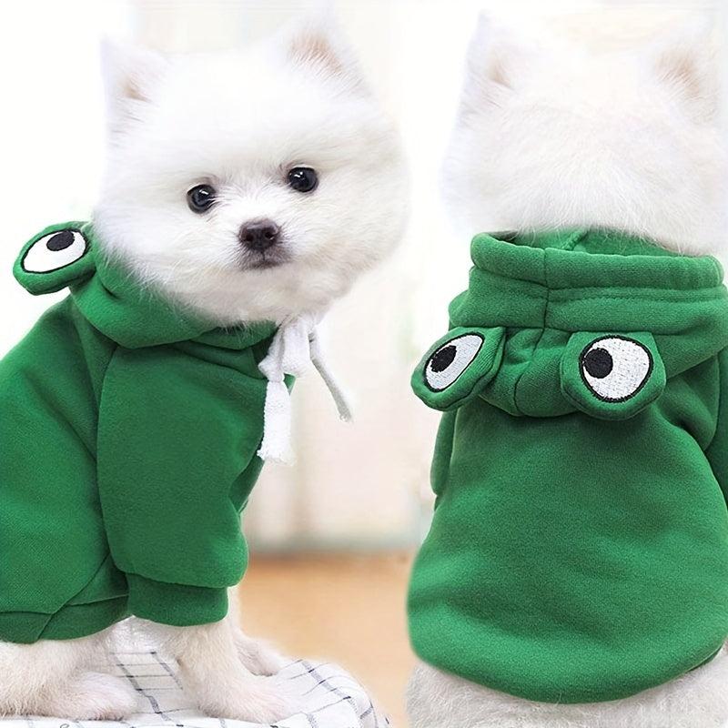 Pet Frog Shaped Cosplay Clothes Green Dog Hoodie XS XXL