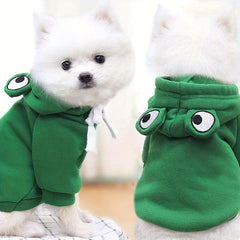 Pet Frog Shaped Cosplay Clothes Green Dog Hoodie XS XXL