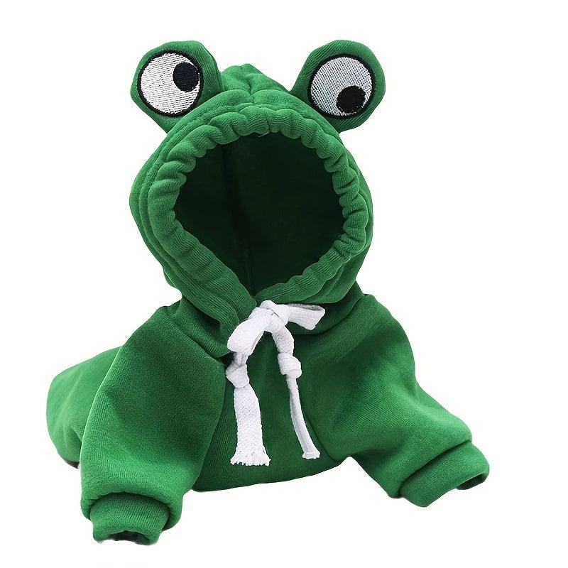 Pet Frog Shaped Cosplay Clothes Green Dog Hoodie XS XXL