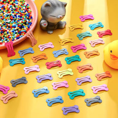 40pcs Multicolor Bone Shaped Pet Hair Clips and Grooming Bows
