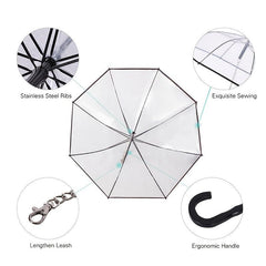 Dog Umbrella with Leash for Rainy Days