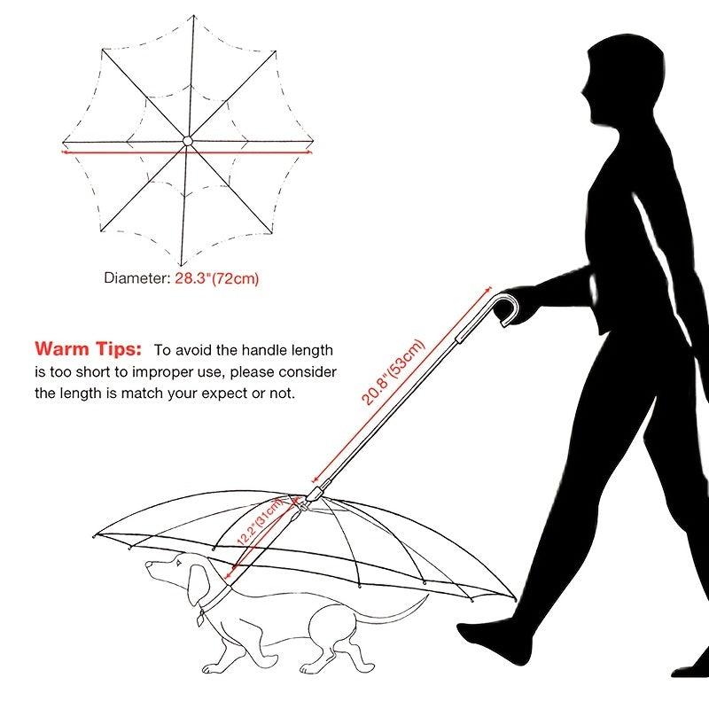 Dog Umbrella with Leash for Rainy Days