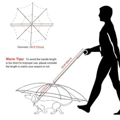 Dog Umbrella with Leash for Rainy Days