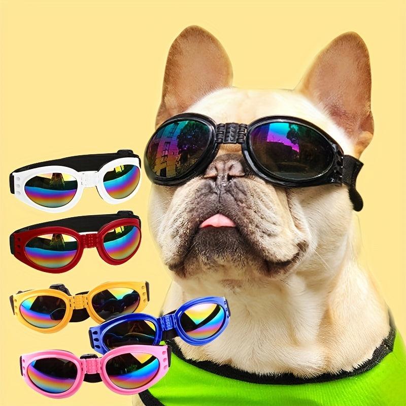 Foldable Dog Sunglasses Stylish Look Adjustable Head Strap