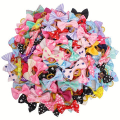 50pcs Dog Hair Bows Rubber Bands for Small Dogs & Cats