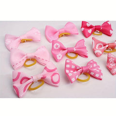 50pcs Dog Hair Bows Rubber Bands for Small Dogs & Cats