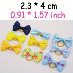50pcs Dog Hair Bows Rubber Bands for Small Dogs & Cats