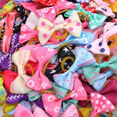 50pcs Dog Hair Bows Rubber Bands for Small Dogs & Cats