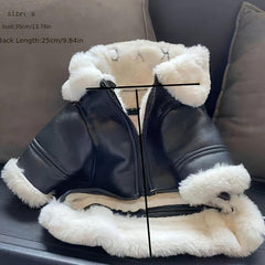 Dog Winter Wear Coat Fur Integrated Motorcycle Dog Jacket Small To Large Pet