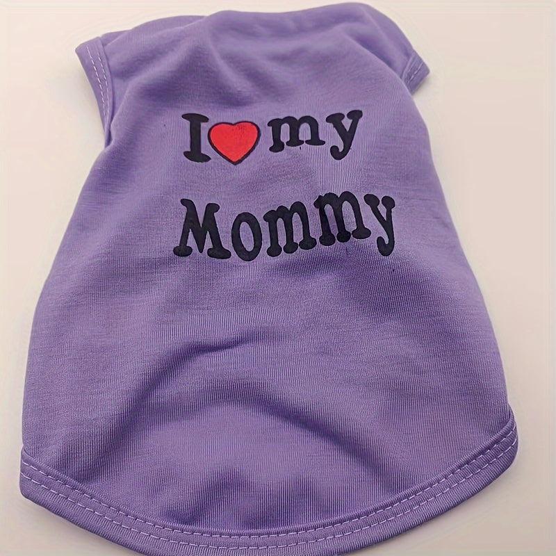 Soft Puppy Shirt I Love Mom Dog T-Shirt Set