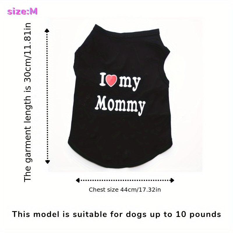 Soft Puppy Shirt I Love Mom Dog T-Shirt Set