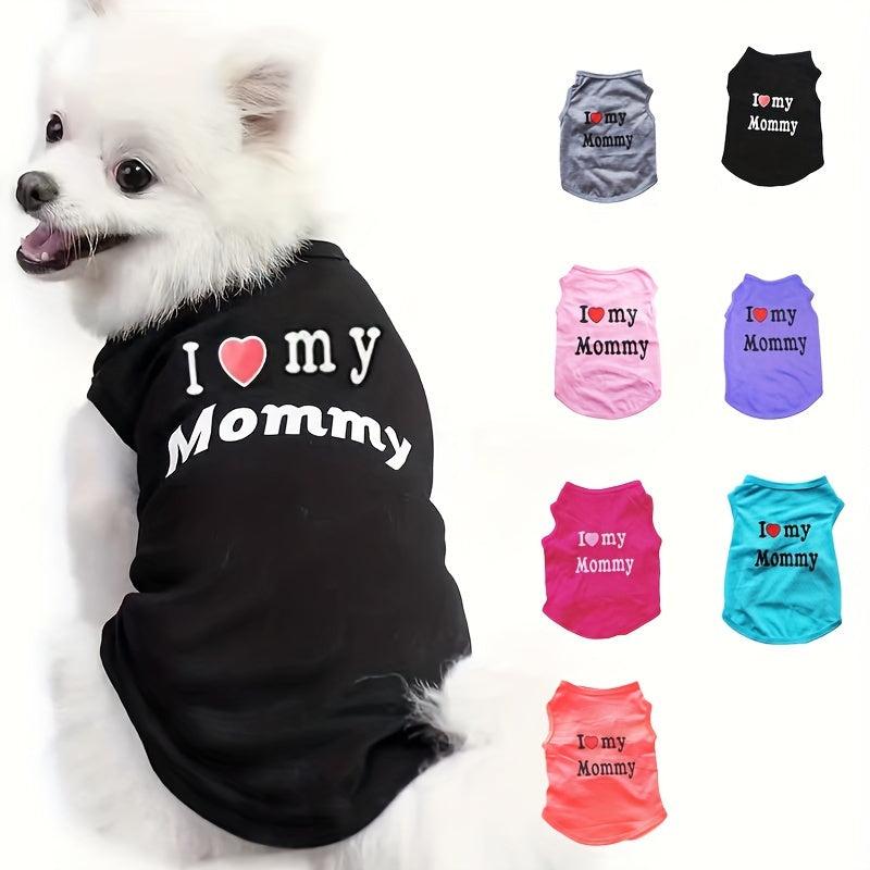 Soft Puppy Shirt I Love Mom Dog T-Shirt Set