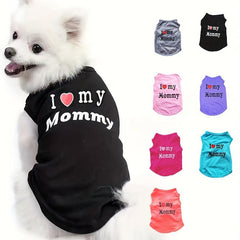 Soft Puppy Shirt I Love Mom Dog T-Shirt Set