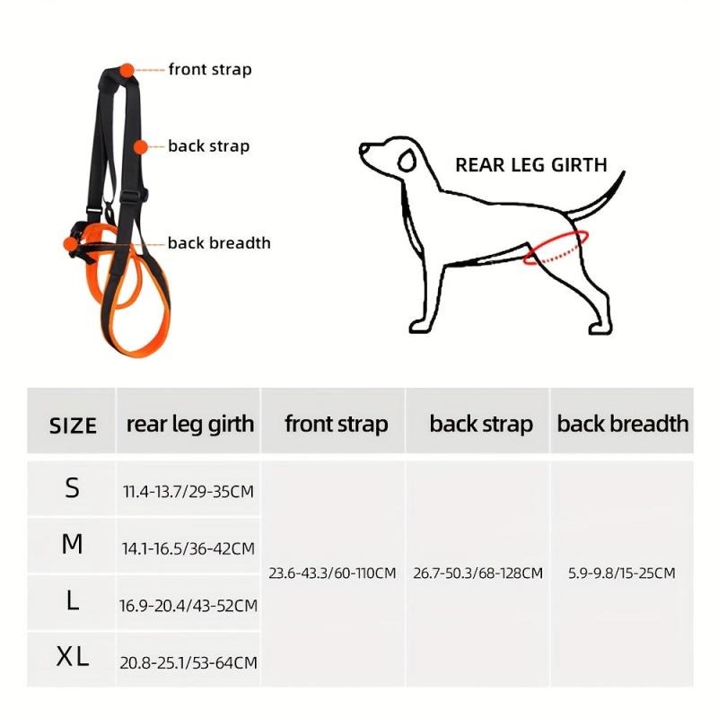 Adjustable Pet Dog Leg Support Harness with Handle for Elderly or Injured
