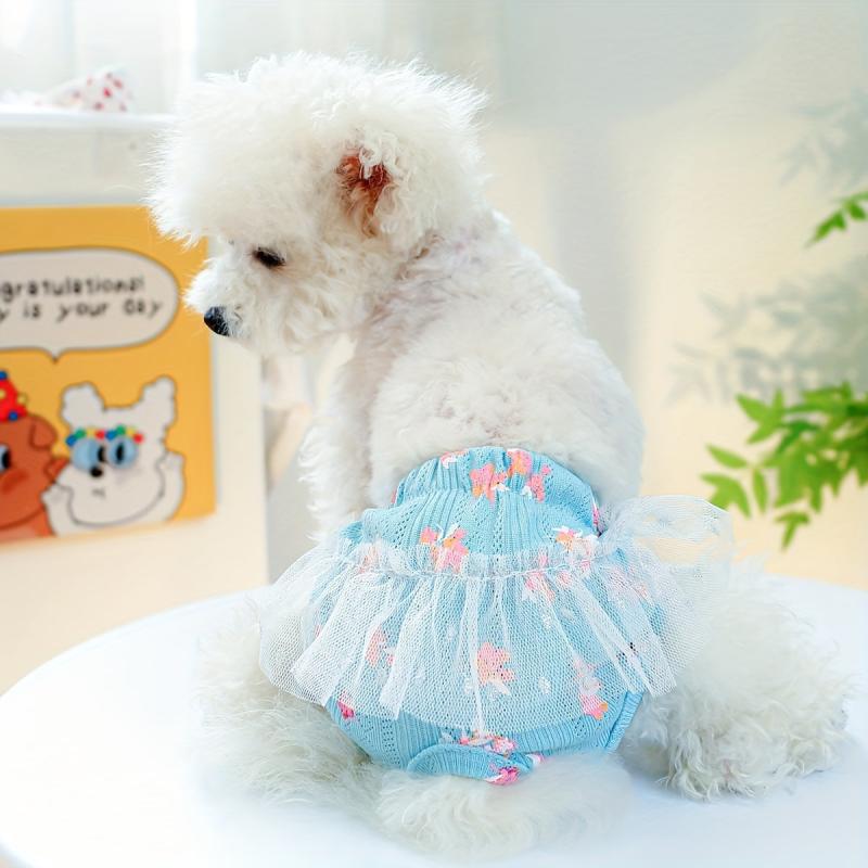 Cute Flower Print Pet Sanitary Pants for Female Dogs
