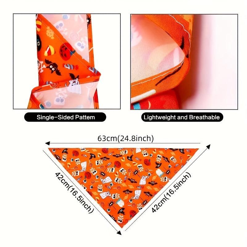 Pet Halloween Pumpkin Ghost Candy Corn Bones Dog Bandanas