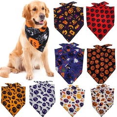 Pet Halloween Pumpkin Ghost Candy Corn Bones Dog Bandanas