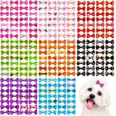 10pcs Cartoon Bowknot Hair Tie for Dogs, Fun and Stylish Dog Accessories